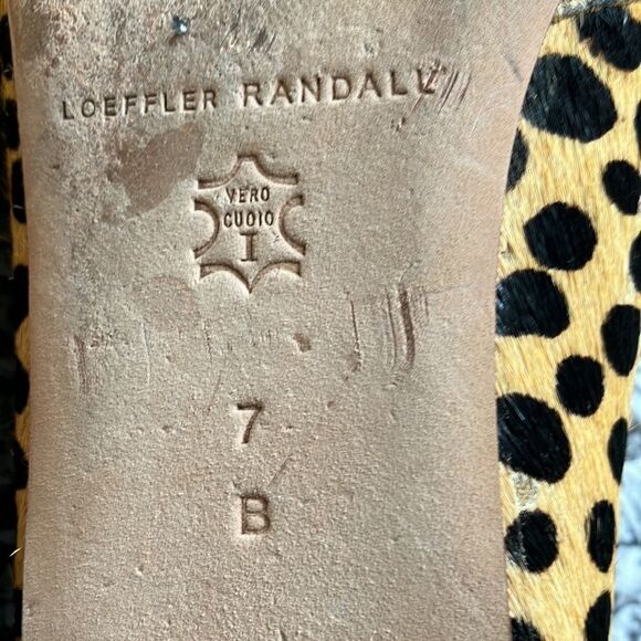 LOEFFLER RANDALL 7 ""AMBRA CHEETAH"" Real Fur Mob wife Lace Up Ballet Flat - Picture 3 of 13